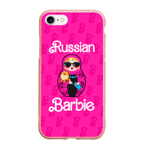Чехол для iPhone 7/8 матовый с принтом Barbie russian, вид спереди #2