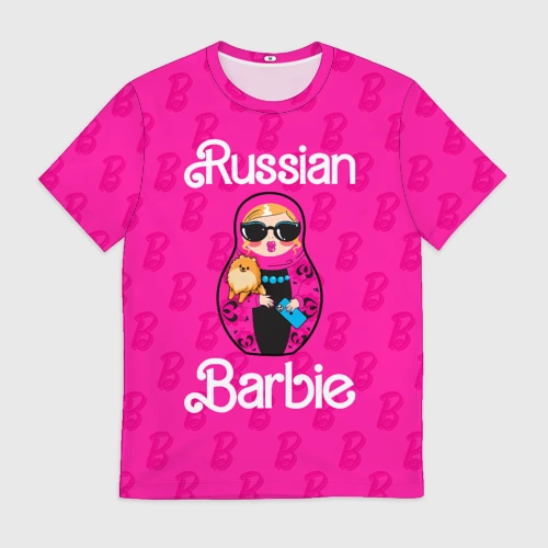 Мужская футболка 3D Barbie russian