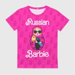 Женская футболка 3D Barbie russian