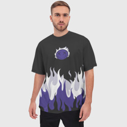 Мужская футболка oversize 3D Black fire emoji - фото 2