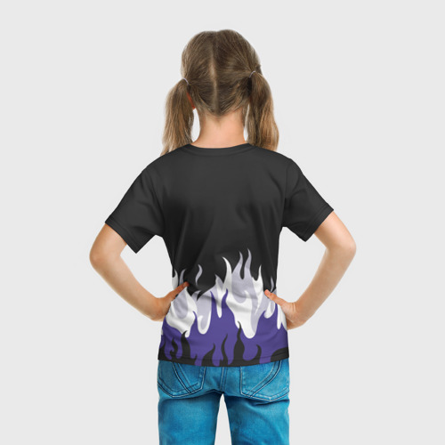 Детская футболка 3D Black fire emoji, цвет 3D печать - фото 6