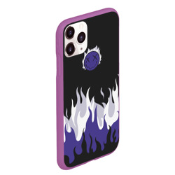 Чехол для iPhone 11 Pro Max матовый Black fire emoji - фото 2