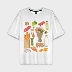 Мужская футболка oversize 3D Продукты питания - здоровая еда