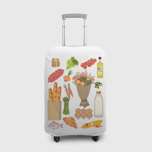 Чехол для чемодана с принтом Продукты питания - здоровая еда, вид спереди №1