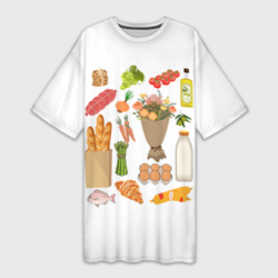 Платье-футболка 3D Продукты питания - здоровая еда