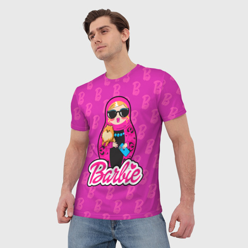 Мужская футболка 3D Девушка Барби, цвет 3D печать - фото 3