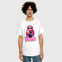 Мужская футболка хлопок Oversize Девочка Барби - фото 2