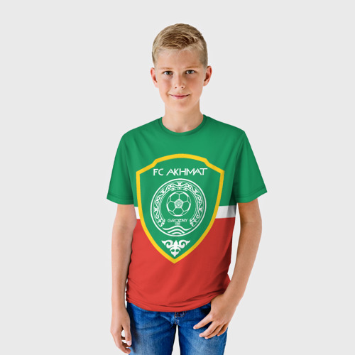 Детская футболка 3D ФК Ахмат - Чеченская Республика, цвет 3D печать - фото 3