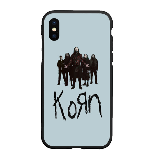 Чехол для iPhone XS Max матовый Korn band, цвет черный