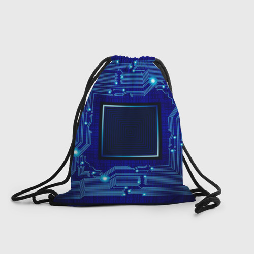 Рюкзак-мешок 3D Технический синий паттерн