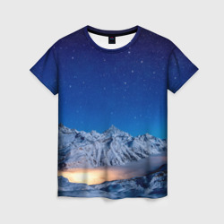 Женская футболка 3D Зима и космос