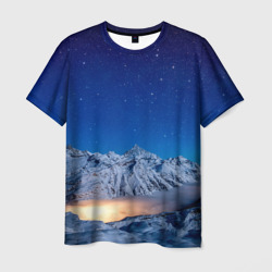 Мужская футболка 3D Зима и космос
