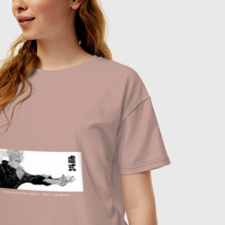 Женская футболка хлопок Oversize Сатору Годжо - маг битва - фото 2