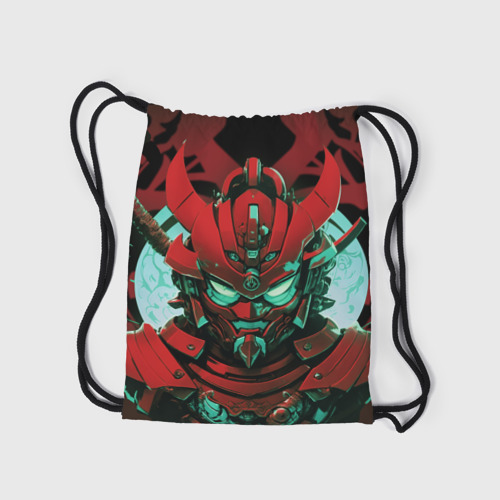 Рюкзак-мешок 3D Красный робот самурай - фото 7