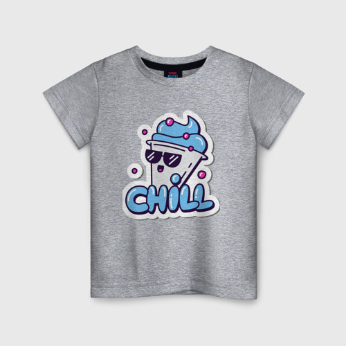 Детская футболка хлопок Отдых chill, цвет меланж