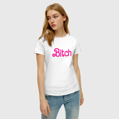 Женская футболка хлопок Бич Барби, цвет белый - фото 3