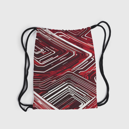 Рюкзак-мешок 3D Кибер линии красный-белый - фото 6