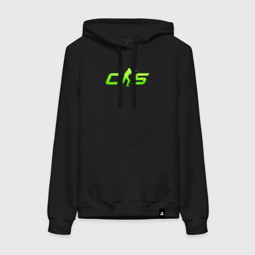 Женская толстовка хлопок CS2 green logo, цвет черный