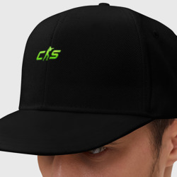 Кепка снепбек с прямым козырьком CS2 green logo