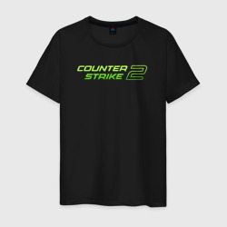 Мужская футболка хлопок Counter strike 2 green logo