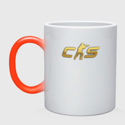 Кружка хамелеон CS 2 gold logo