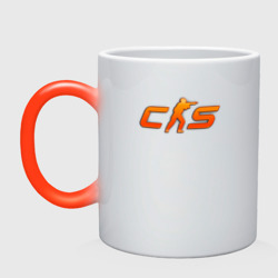 Кружка хамелеон CS 2 orange logo