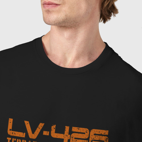 Мужская футболка хлопок Lv-426, цвет черный - фото 6