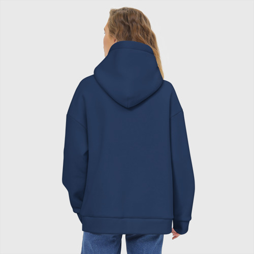 Женское худи Oversize хлопок с принтом Голова медузы горгоны тату эскизы, вид сзади #2