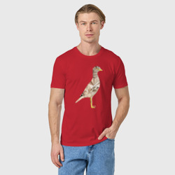Мужская футболка хлопок Авдотка птица в стиле Low Poly  - фото 2