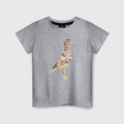 Детская футболка хлопок Авдотка птица в стиле Low Poly 