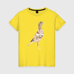Женская футболка хлопок Авдотка птица в стиле Low Poly 