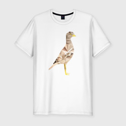 Мужская футболка хлопок Slim Авдотка птица в стиле Low Poly 