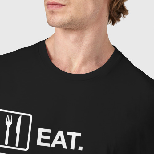 Мужская футболка хлопок Eat Sleep Code Repeat, цвет черный - фото 6