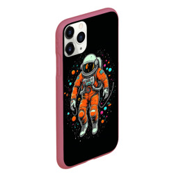 Чехол для iPhone 11 Pro Max матовый Космонавт в оранжевом скафандре - фото 2