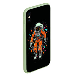 Чехол для iPhone XS Max матовый Космонавт в оранжевом скафандре - фото 2
