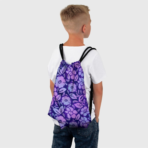 Рюкзак-мешок 3D Фиолетовые цветочки - фото 4