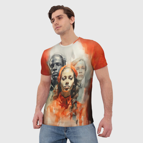 Мужская футболка 3D с принтом Бригада сопротивления, фото на моделе #1