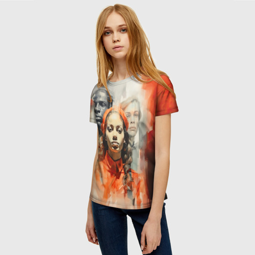 Женская футболка 3D с принтом Бригада сопротивления, фото на моделе #1