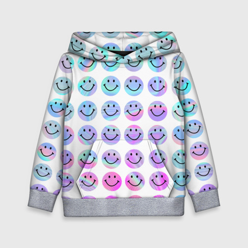 Детская толстовка 3D Smiley holographic, цвет меланж