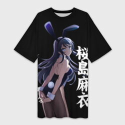 Платье-футболка 3D Маи Сакурадзима - иероглифы