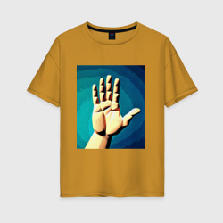 Женская футболка хлопок Oversize Приветствие рукой