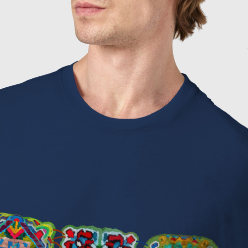 Мужская футболка хлопок с принтом Этнический пэчворк с эффектом вышивки, фото #4