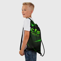 Рюкзак-мешок 3D Counter strike 2  green logo - фото 2