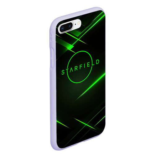 Чехол для iPhone 7Plus/8 Plus матовый с принтом Старфилд неоновый зеленый логотип, вид сбоку #3
