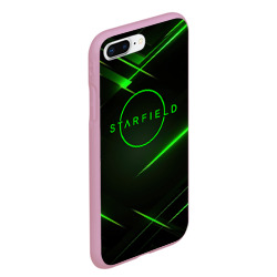 Чехол для iPhone 7Plus/8 Plus матовый Старфилд неоновый зеленый логотип - фото 2