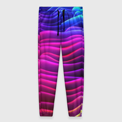 Женские брюки 3D Синие фиолетовые волны