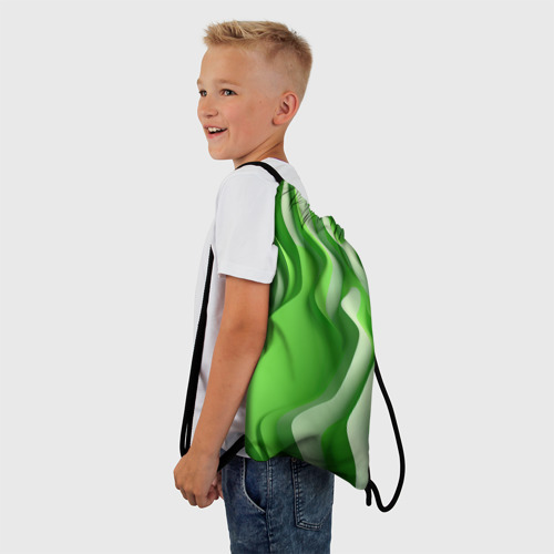 Рюкзак-мешок 3D Зеленые объемные  полосы - фото 3