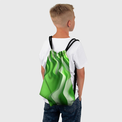 Рюкзак-мешок 3D Зеленые объемные  полосы - фото 4