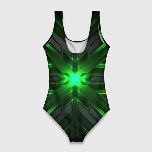 Женский купальник 3D Зеленый свет в абстракции, цвет 3D печать - фото 2