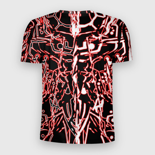 Мужская футболка 3D Slim с принтом Отметины демона, вид сзади #1